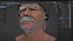 A creative professional workstation displaying a complex 3D model for the best site for blender models.