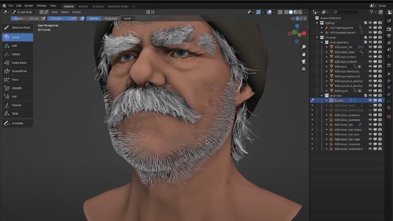 A creative professional workstation displaying a complex 3D model for the best site for blender models.