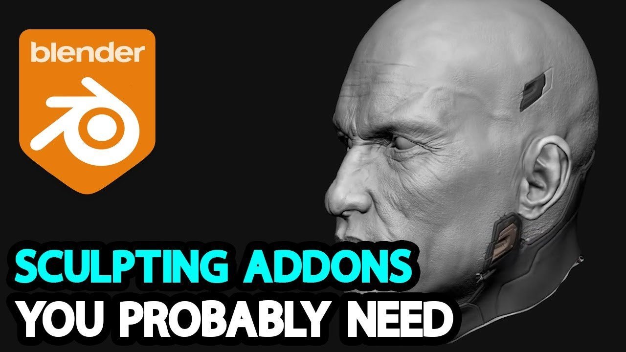 A digital artist using advanced Blender sculpting addons to create a detailed 3D model.
