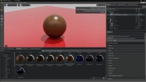 A high-quality 3D metallic sphere showcasing realistic texture and light reflection for Maya.