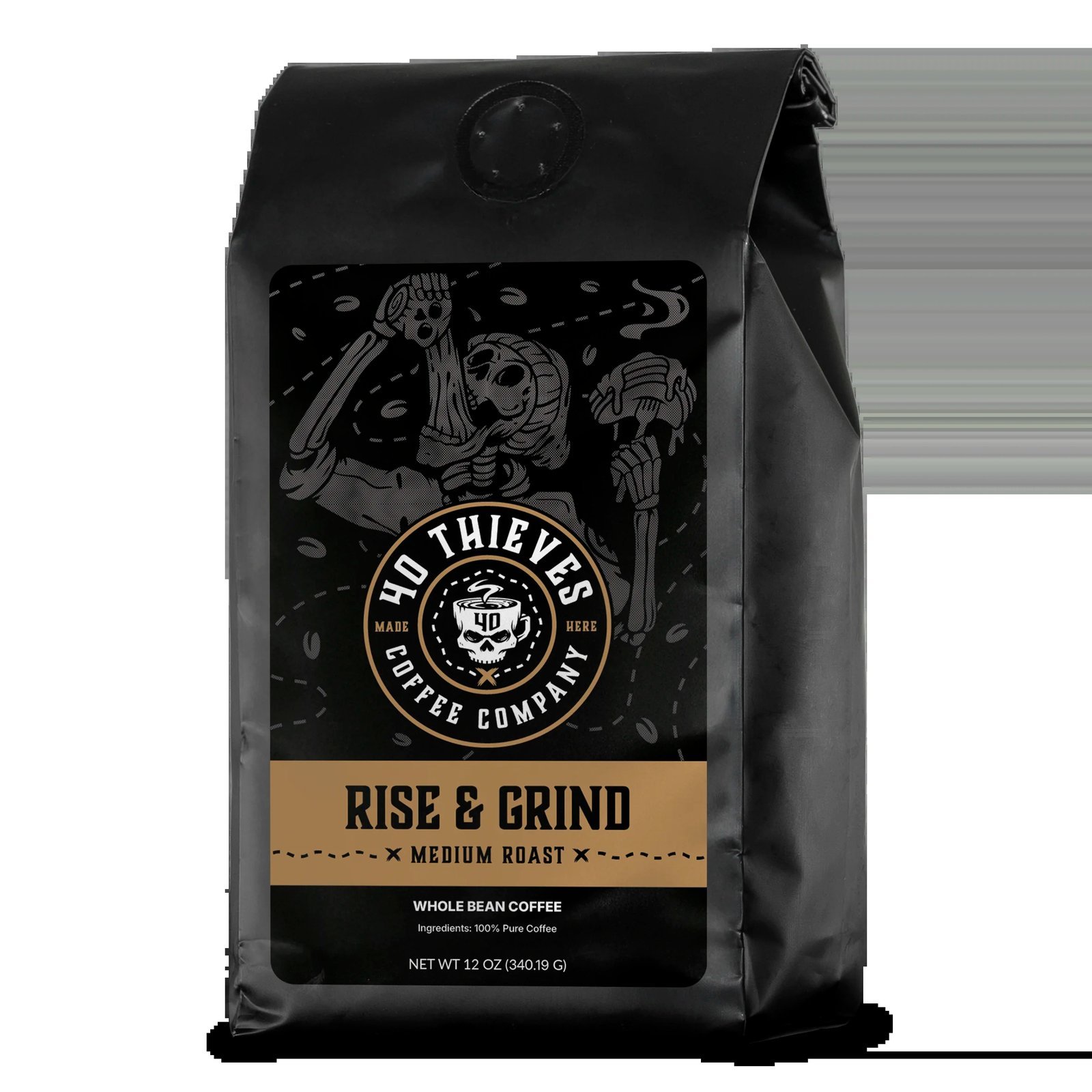 Essential tools and medium roast coffee beans arranged for a perfect morning brew.