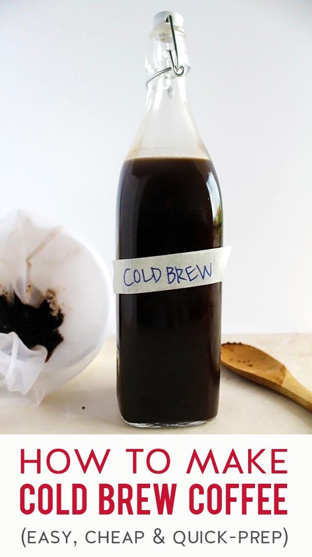 A clear glass of homemade cold brew showing no sediment or cloudiness.