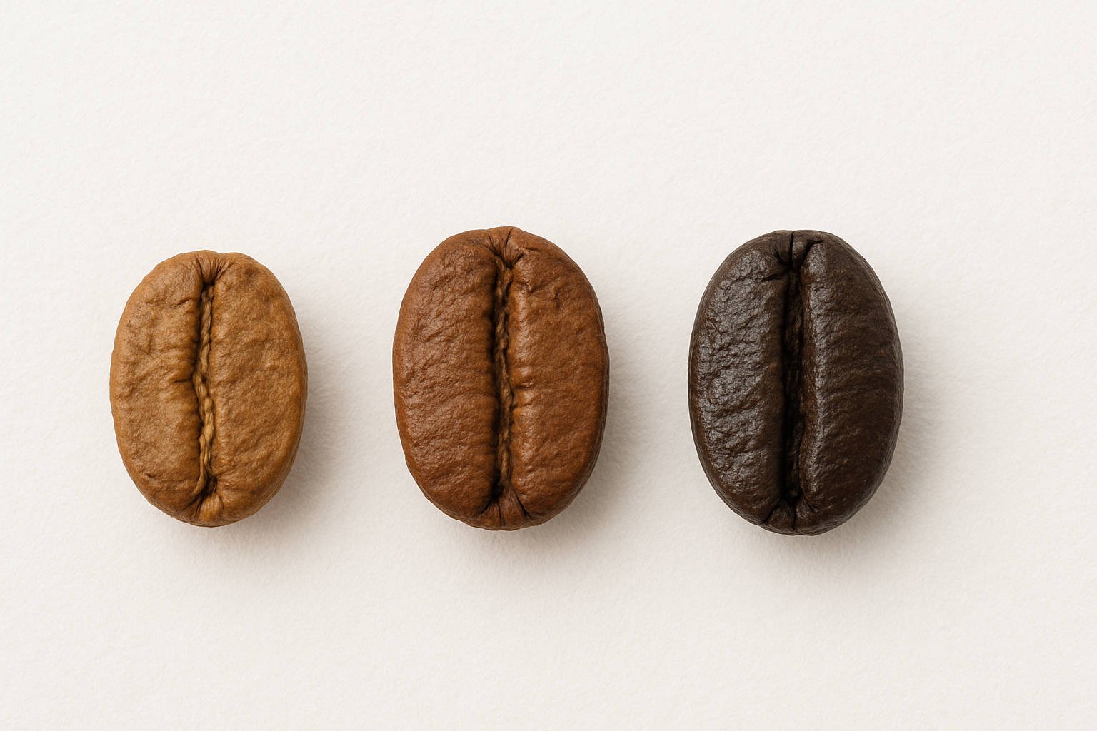 Freshly roasted medium roast coffee beans showing a healthy matte finish.