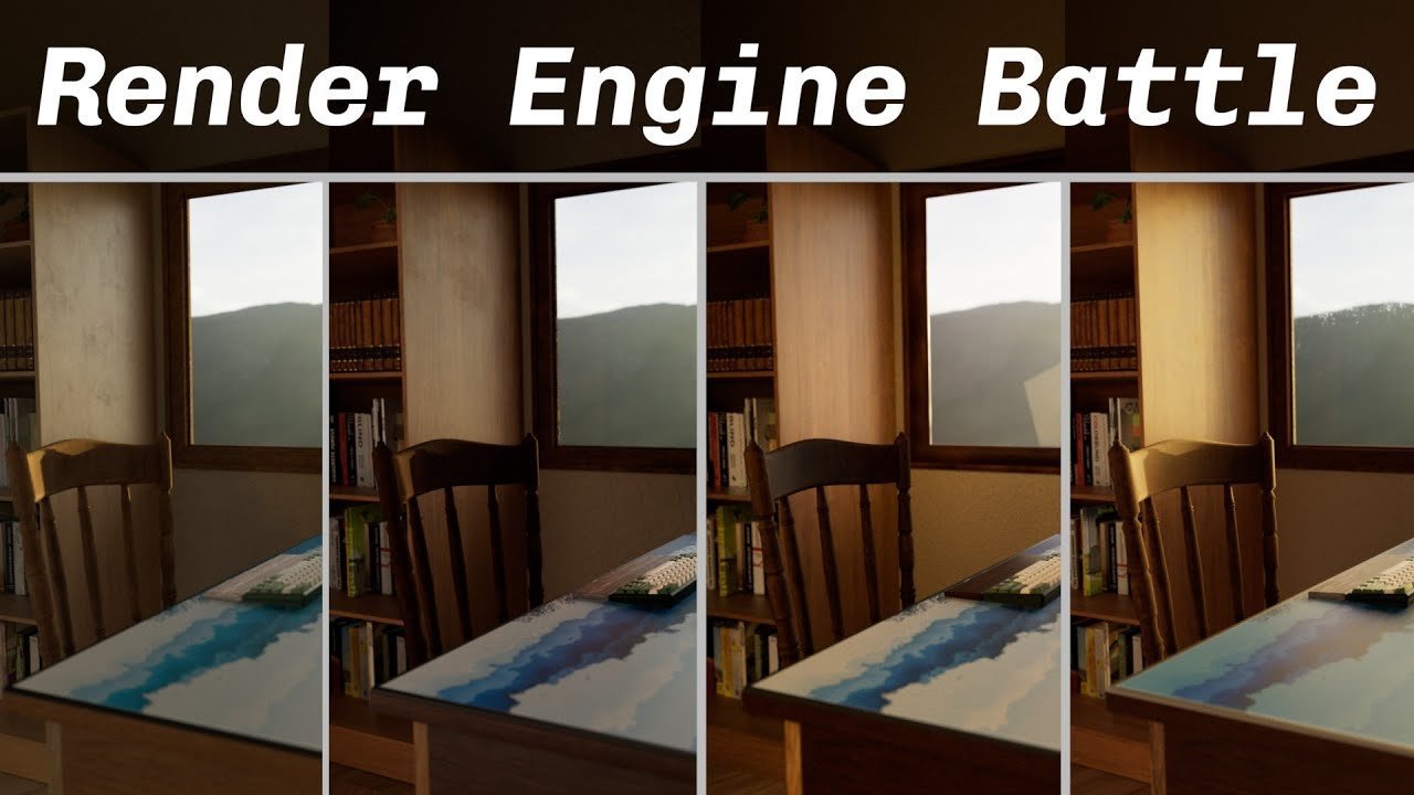 A professional 3D artist workspace displaying a detailed Blender render on a computer monitor.