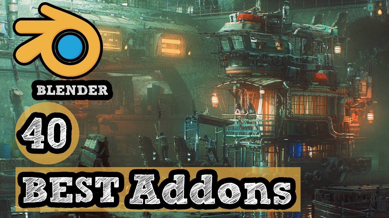 A professional 3D artist workspace featuring a complex model for the best addon for Blender.