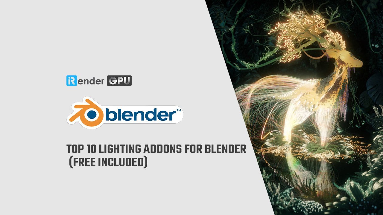A professional 3D artist workspace featuring high-quality lighting in a Blender architectural project.