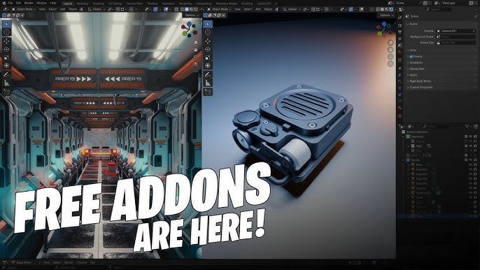 A professional 3D artist workspace showing the Blender interface on a computer monitor.
