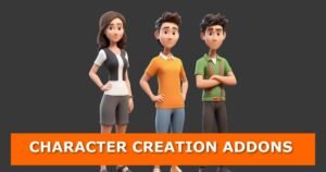 A professional 3D artist workstation showcasing the best blender addons for character creation.
