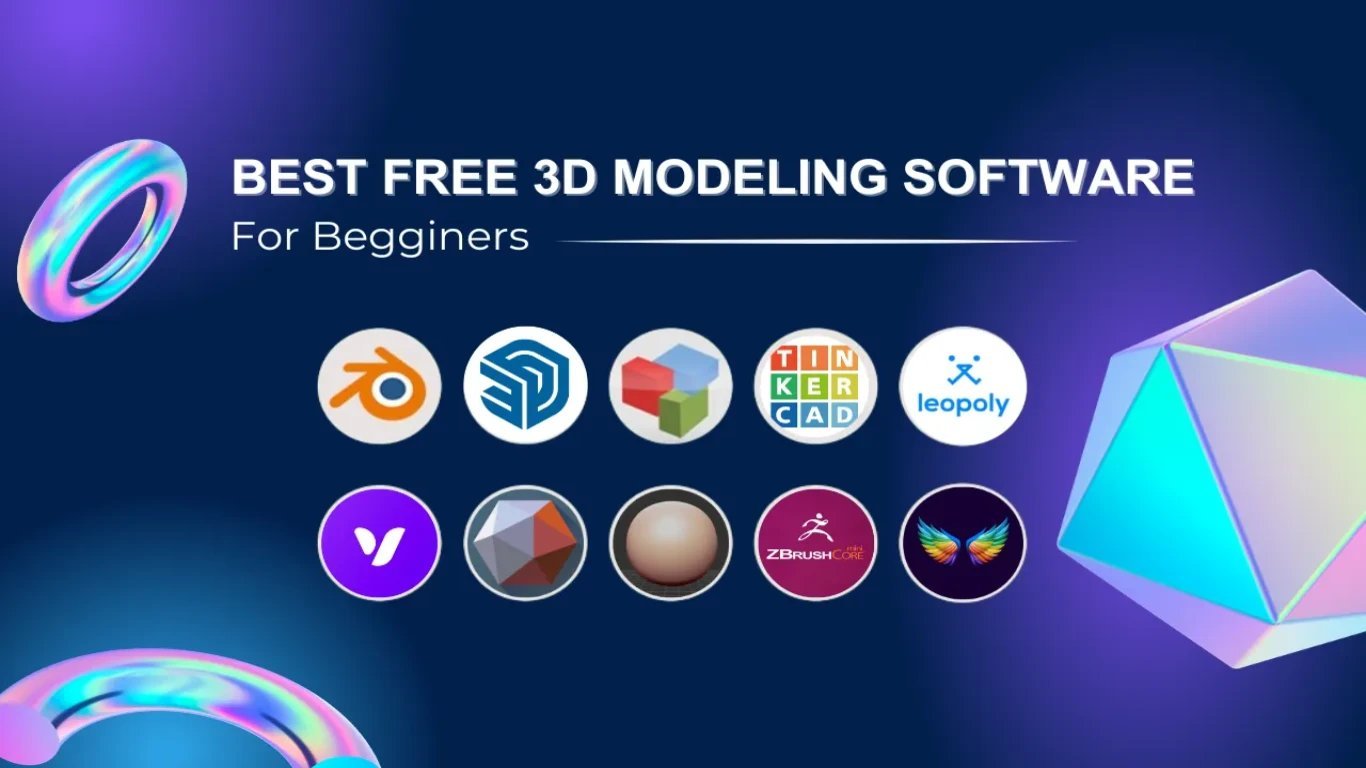A professional desk setup with software displaying 3D models for beginners.