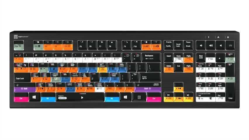 A professional mechanical keyboard and mouse setup optimized for 3D modeling in Blender.