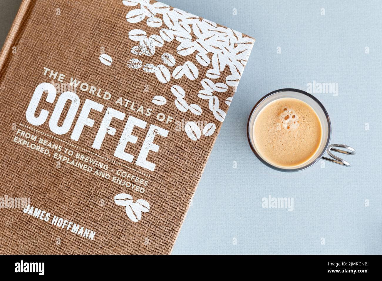 A professional pour-over coffee setup showing the process of making coffee.