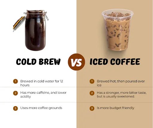A glass bottle of cold brew coffee stored inside a modern refrigerator.